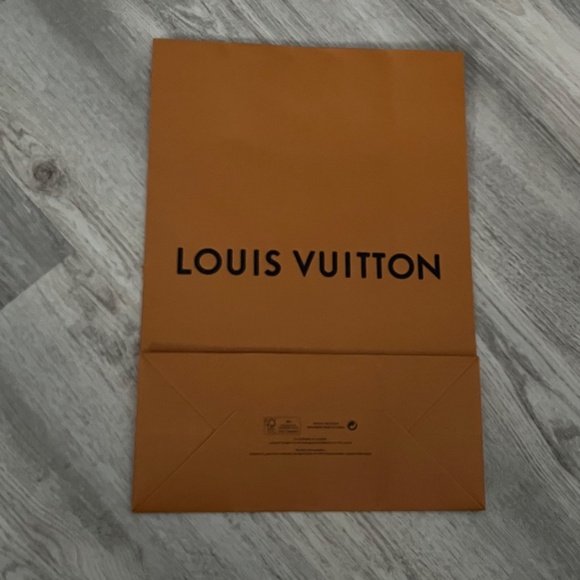 Louis Vuitton Orange Shopping Bag with Blue Handles - Picture 7 of 10
